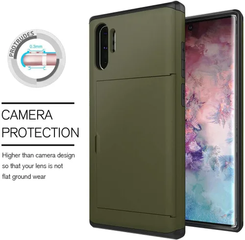 Vista 4 de Funda protectora de silicona ultra fina a prueba de golpes con doble capa protectora para tarjetas de crédito, ranura para tarjetas