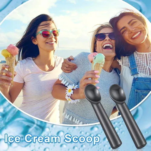 Vista 7 de Suclain Cuchara de helado de 3 piezas de 7 pulgadas, antiadherente, anticongelante, con mango cómodo, diseño de aleación de aluminio, cuchara