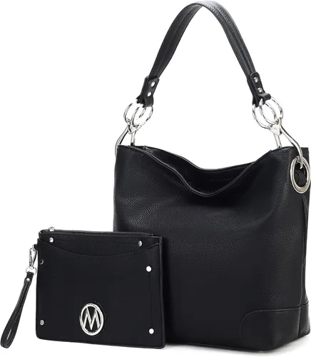 Vista 52 de MKF Collection Mia K - Bolso Hobo para mujer, de piel vegana, bolso de hombro holgado, bolso con asa superior