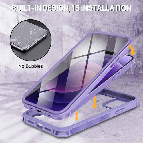 Vista 77 de CENHUFO Funda de privacidad para iPhone 11 Pro, funda de cuerpo completo con protector de pantalla de privacidad de vidrio templado 9H integrado
