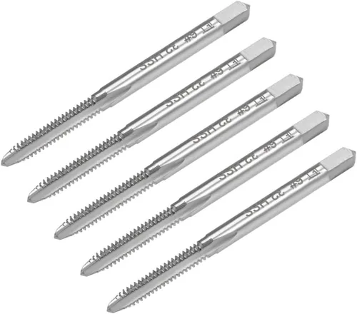 Vista 9 de uxcell Macho de la máquina #2-56 UNC Rosca 2B Clase 3 Flautas Tornillo de acero de alta velocidad roscado herramienta de roscar 5pcs