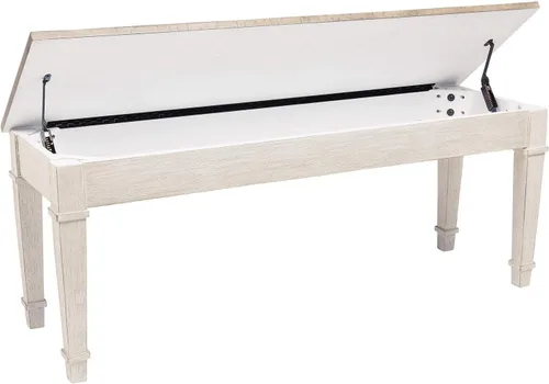 Vista 6 de Signature Design by Ashley Skempton - Silla de comedor moderna de 20 pulgadas, 2 unidades, banco de almacenamiento de granja Skempton Whitewash