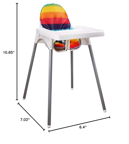 Vista 7 de twoworld Cojín para silla alta Antilop, funda de asiento para silla alta de bebé, cojín para silla alta antilop, resistente al agua (rayas arcoíris)
