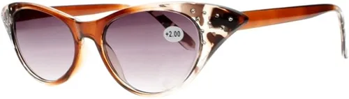 Vista 7 de Mujeres Cat Eye Diseñador Diamantes de imitación Protección UV Lente Tintado Lectores Sol Gafas de Lectura +1.00~+4.00