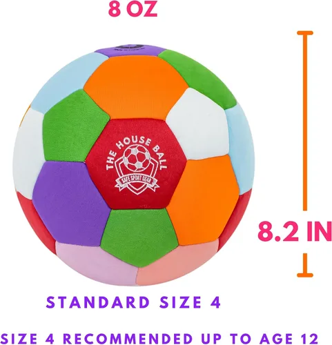 Vista 3 de The House Ball - La Pelota de Fútbol Original Suave y Segura para Interiores Tamaño 4 Creada para el Interior de tu Hogar y Patio - Regalo Divertido