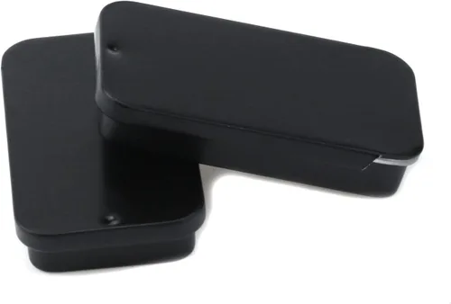 Vista 4 de Caja de metal con tapa para guardar llaves del automóvil, galletas, lápiz, organizador de soporte (2.2 x 1.1 x 0.4 pulgadas, negro)