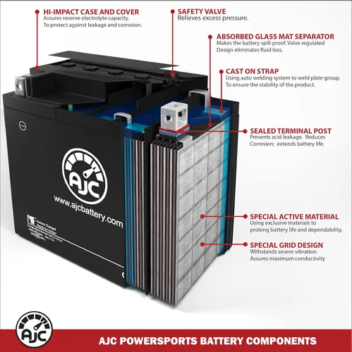 Vista 3 de AJC Batería compatible con batería Arctic Cat Prowler 700 700CC ATV (2010-2017)