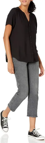 Vista 4 de Tienda Essentials - Blusa tejida de manga corta para mujer