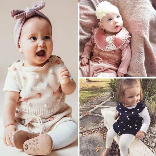 Vista 7 de Simplee kids Mameluco Kint para bebé, sin mangas, con pompones, para recién nacido, para niña