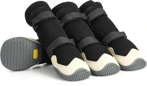 Vista 6 de Zapatos para perros para pavimento caliente, botas antideslizantes impermeables para perros pequeños a grandes con correas reflectantes, botas
