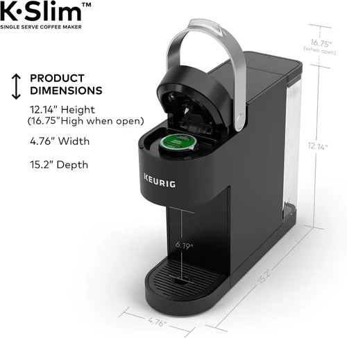 Vista 4 de Keurig - Cafetera K-Slim para Cápsulas K-Cup de Folgers Black Silk, café oscuro tostado, 72 cápsulas K-Cup