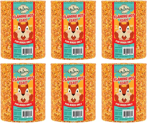 Vista 11 de Mr. Bird Flaming Hot Feast - Paquete de 6 pasteles pequeños de semillas de aves silvestres, 4 onzas Premium Blend of Mealworms, Peanuts & Hot