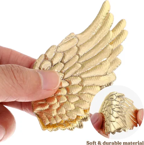 Vista 5 de NUOBESTY Parches de alas de ángel para manualidades, accesorios para el cabello, 12 unidades (dorado)