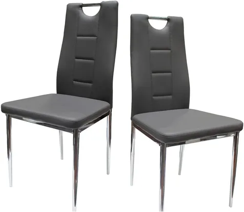 Vista 5 de Best Master Furniture Juego de 2 sillas de comedor de cristal, color negro