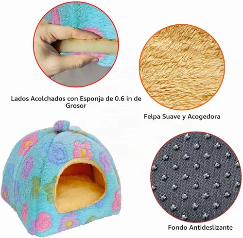 Vista 2 de Cama de conejillo de indias, accesorios de casa de escondite de conejillo de indias, cama cálida para animales pequeños, hámsters, chinchillas Verde