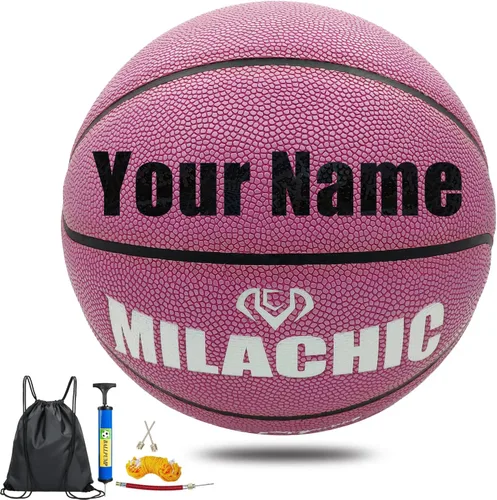 Vista 12 de Balón de baloncesto personalizado, que brilla en la oscuridad, regalo de baloncesto personalizado tamaño 7 (29.5"), tamaño 6 (28.5"), tamaño 5 Verde