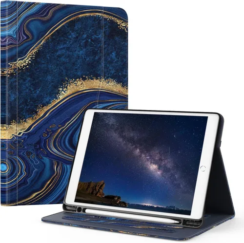 Vista 22 de OKP Funda para iPad de 9ª generación 2021/8ª generación 2020/7ª generación 2019 de 10.2 pulgadas, funda con visión multiángulo, cuero PU con soporte