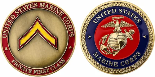Vista 2 de Moneda de desafío de primera clase privada del Cuerpo de Marines de los Estados Unidos