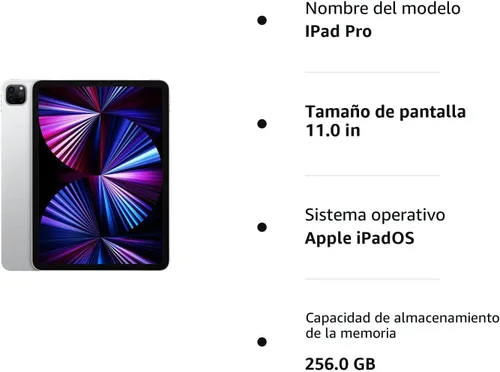 Vista 6 de Apple iPad 2021 de 11 pulgadas, Wi-Fi, 128 GB, plata (renovado)