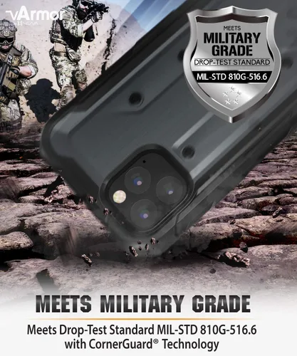 Vista 5 de VENA vArmor PRO - Funda de protección de cuerpo completo compatible con Apple iPhone 11 Pro (5.8 pulgadas 2019), funda resistente (grado militar)