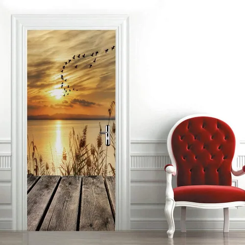 Vista 139 de Calcomanías 3D para puerta, murales para despegar y pegar, papel tapiz de caballo, calcomanías autoadhesivas extraíbles de PVC, impermeable, póster