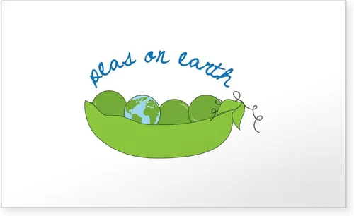 Vista 6 de CafePress Calcomanía rectangular para parachoques con texto en inglés "I Love Peas