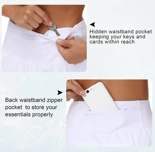 Vista 5 de THE GYM PEOPLE Womens High Waisted Running Shorts Quick Dry Athletic Workout Shorts with Mesh Liner Zipper Pockets