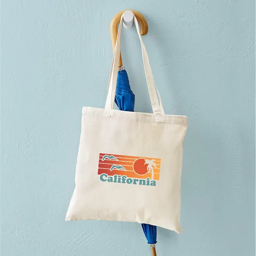 Vista 4 de CafePress California Tote Bag - Bolsa de lona natural, bolsa de compras reutilizable, Caqui