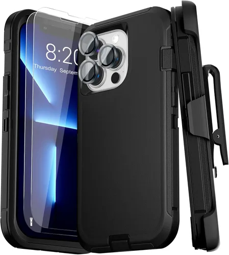 Vista 11 de Funda para iPhone 13 (6.1 pulgadas), con 2 protectores de pantalla de vidrio templado