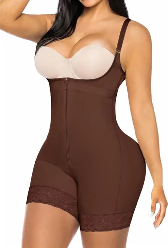 Vista 11 de YIANNA Fajas Colombianas Shapewear para Mujer Control de Abdomen Posparto Moldeador Corporal Levantador de Glúteos Bodysuit Beige