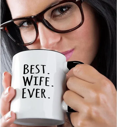 Vista 2 de 3dRose InspirationzStore-Tipografía - Best Wife Ever - regalos divertidos y románticos para casados, recién casados para sus aniversarios o día