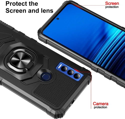 Vista 7 de Funda para Cricket Ovation 3 / AT&T Motivate Max con protector de pantalla de vidrio templado, protector de cuerpo completo [grado militar]