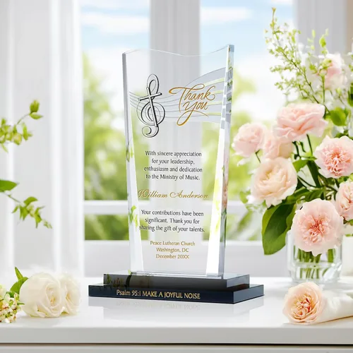 Vista 2 de Placa de regalo personalizada de agradecimiento a músicos de iglesia y jubilación personalizada con nombre de la iglesia y el músico, regalo único
