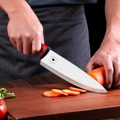 Vista 4 de Cuchillo de cocina de 8 pulgadas, cuchillo de chef de grado alimenticio, cuchillo de cocina profesional con mango de polipropileno antideslizante