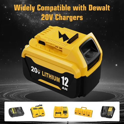 Vista 6 de Reemplazo de batería de 20 voltios y 12.0 Ah para batería Dewalt