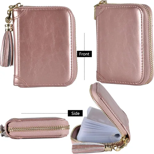 Vista 5 de Yuhan Pretty - Tarjetero de piel para tarjetas de crédito y carnet de identidad, con tecnología RFID, para mujer