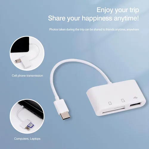 Vista 5 de [Paquete de 2] Lector de tarjetas SD para Android, adaptador de tarjeta micro SD a USB, lector de tarjetas SD USB C para lector de tarjetas
