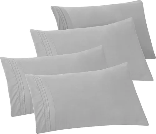 Vista 86 de Elegant Comfort Fundas de almohada sólidas de microfibra de alta calidad hotelera, tejido suave, resistente a las arrugas y a las manchas, fácil