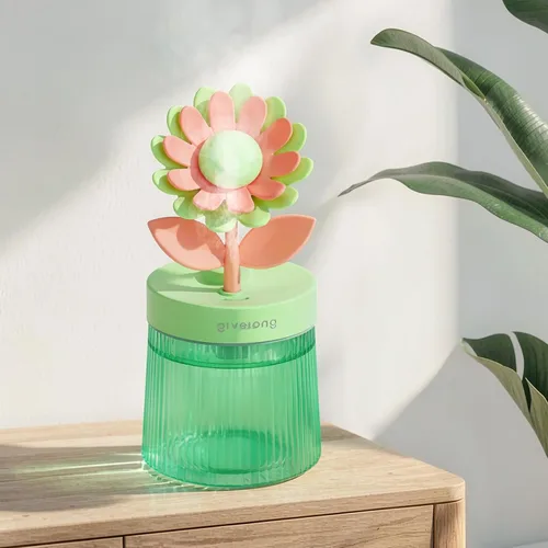 Vista 8 de Mini humidificador de flores bonitas, humidificadores de escritorio pequeños de niebla fría, humidificadores portátiles de escritorio personal USB