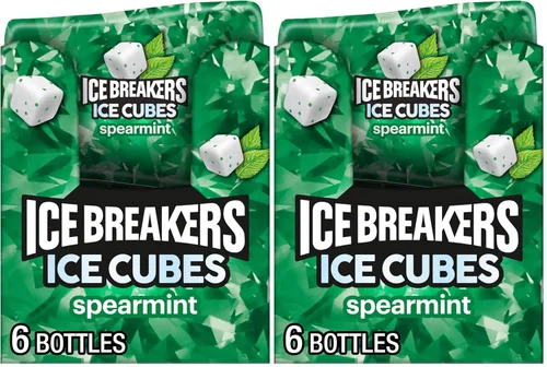 Vista 10 de ICE BREAKERS Ice Cubes - Botellas de goma de mascar sin azúcar con sabor a menta verde, 3.24 onzas (6 unidades, 40 piezas)
