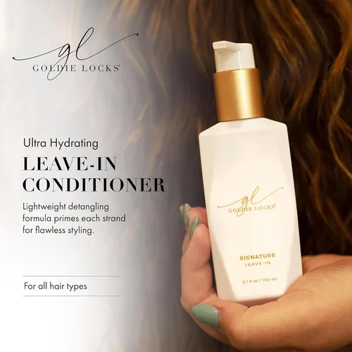 Vista 3 de Goldie Locks Acondicionador sin enjuague Signature – Hidrata y controla el encrespamiento – Hidratación diaria ligera – Seguro para extensiones
