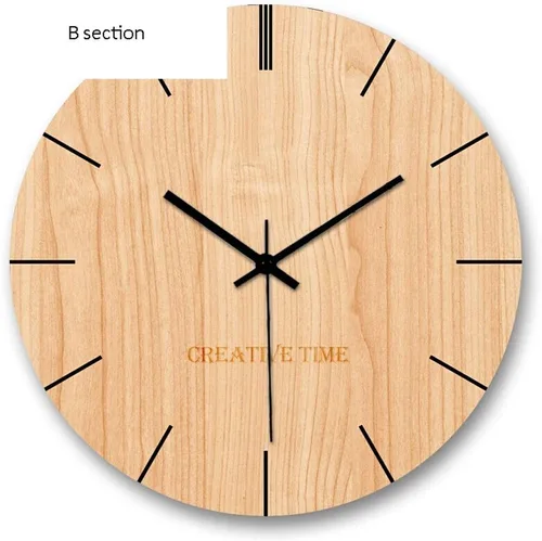 Vista 7 de Reloj de pared para sala de estar, reloj de pared de madera, reloj de cuarzo silencioso para el hogar, reloj de pared redondo para dormitorio