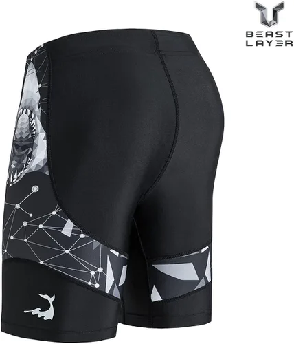 Vista 3 de HUGE SPORTS Pantalones cortos de natación de compresión para hombre, pantalones cortos de natación de secado fresco y seco, pantalones cortos
