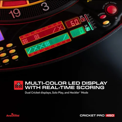 Vista 3 de Arachnid Cricket Pro 450 Electronic Dartboard
