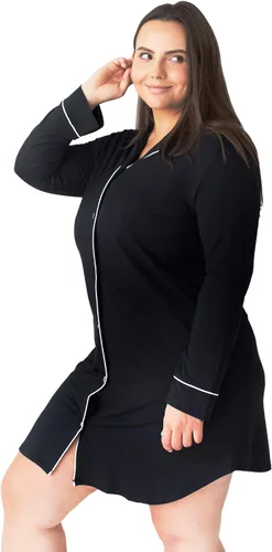 Vista 3 de Kindred Bravely Camisón de lactancia con botones Clea Camisón de maternidad de manga larga