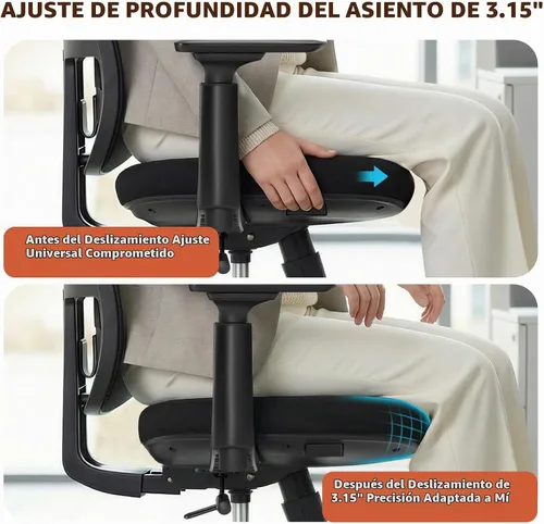 Vista 4 de ErgoSift Silla de oficina ergonómica M1 con profundidad de asiento