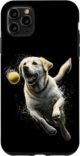 Vista 13 de Yellow Labrador Retriever Chasing a Ball Labrador Retriever Case for iPhone 17