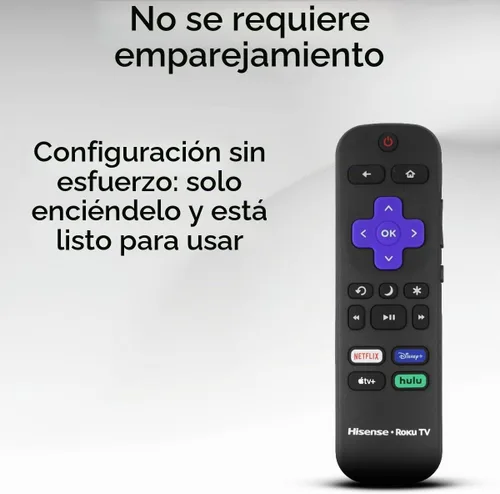 Vista 4 de Mando a distancia de repuesto para Roku Smart TV con control de volumen, teclas de acceso directo para Netflix, Disney+ y Hulu