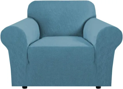 Vista 102 de H.VERSAILTEX Funda elástica para sofá, fundas suaves para muebles de 3 cojines, con tela jacquard gruesa a cuadros con parte inferior elástica, sofá