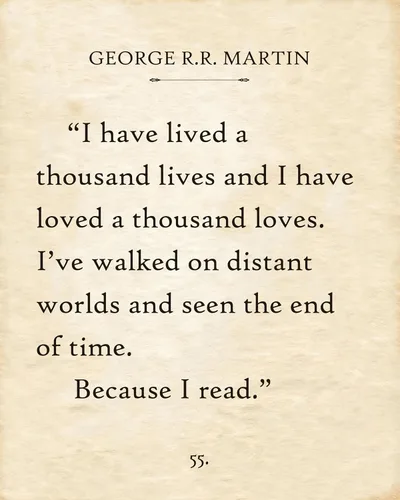 Vista 10 de Lone Star Art He vivido mil vidas – Cita de George R.R. Martin 11x14 Póster enmarcado, Arte literario para lectores, Impreso motivacional, Regalo